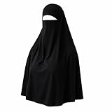 AMAL Niqab Muslim Nikab Women Burka Overhead Jilbab Long Hijab Abaya Khimar (Black)