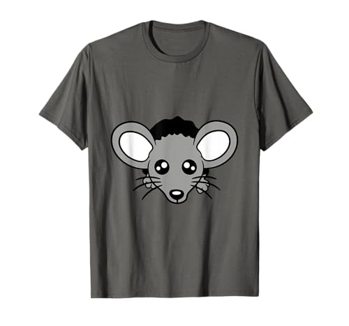 Ratón mira fuera de la pared agujero lindo divertido cómic dibujos animados divertido Camiseta