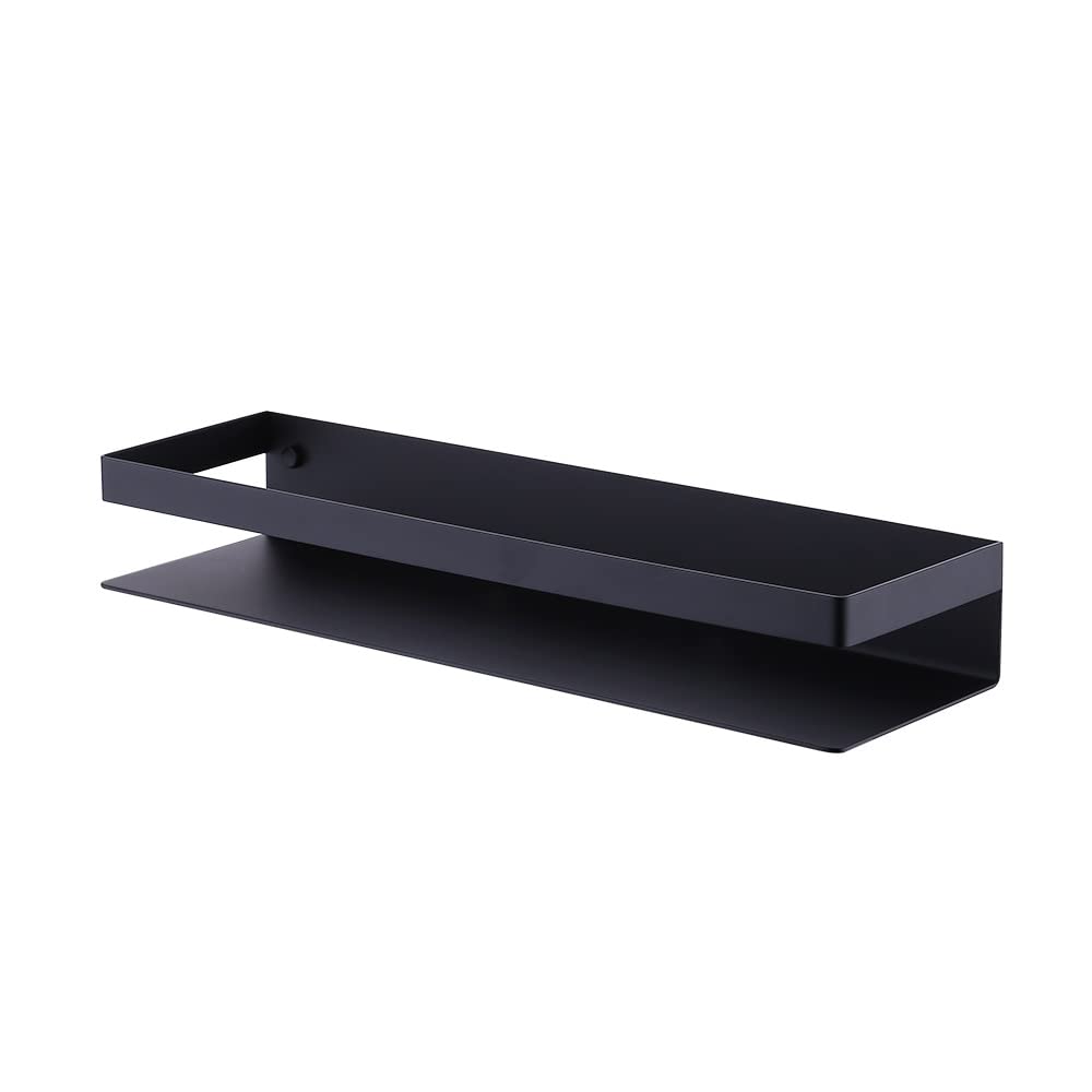 ZJHFFFG Floating Shelves Shower Caddy Bathroom Shelf Wall Mounted Bathroom Black Storage Organizer Rack Corner Shelf Square Bath