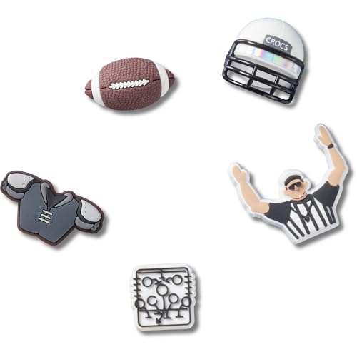Crocs Jibbitz Sports & Outdoor Shoe Charm Packs Football Team 5-Pack