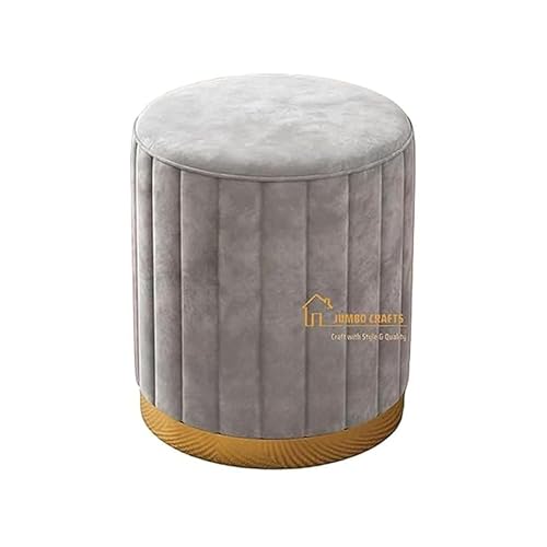 Image of Mudda Pouf Round Sitting Foot Stool for Office Room Decor, Upholstered Pouffe Puffy for Foot Rest, Ottoman Stool for Living Room Sitting Pouffes - (Grey Set of 2)