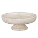 Creative Home Natural Champagne Marble Fruit Bowl on Pedestal, Party Display, 10” Diameter