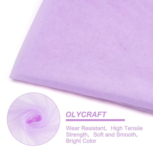 OLYCRAFT 2m/2.2 Yards Lilac Tulle Fabrics 1.6m Wide Chiffon Sheer Crepe Fabric Gauze Mesh Bolt Net Chinlon Tulle for Gift Wrapping DIY Sewing Crafts Wedding Party Decorations - Image 4