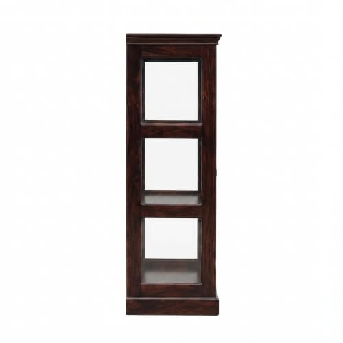 Image of SONA Art & Crafts Wood Crockery Cabinet with Glass Door | Wooden Showcase Almirah | Book Shelf Crockery Unit for Home & Kitchen Living Room - (Walnut)
