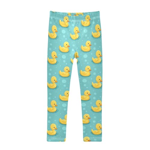 Girls Leggings Cartoon Yellow Duck Soft Toddler Leggings for Girls Kids Pants Size 4T-10T
