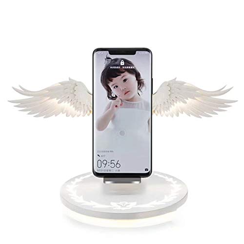 Reuvv Wireless Charging Stand Dock Angel Wing Charger Holder Stand 10W Fast For Mobile Phone With Automatic Detection Compatible With IOS & Android Smartphones