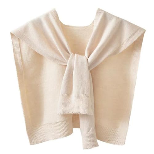 Sweater Shawl Wraps for Women Sweater Knitted Knotted Shawls Travel Casual Scarf Cape Shoulder Tops (A-Beige, One Size)