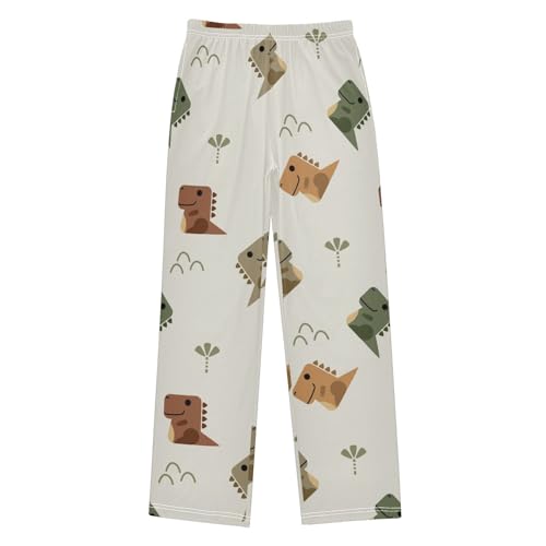 Dinosaur Cute Boys Pants Boys Athletic Pants Long Pant for Boy with Pockets Wide-Leg Size 6-14Y