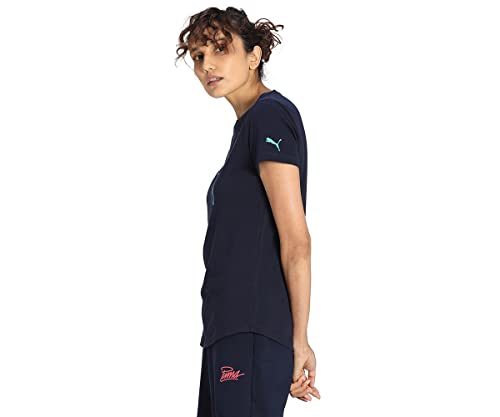 Image of Puma Women's Sporty Graphic T-Shirt 6 | 100% Cotton Regular Fit T-Shirt with Bold Puma Cat Print for Women | Soft & Breathable Crew Neck Tee for Sporty Looks, Travel & Everyday Street Style