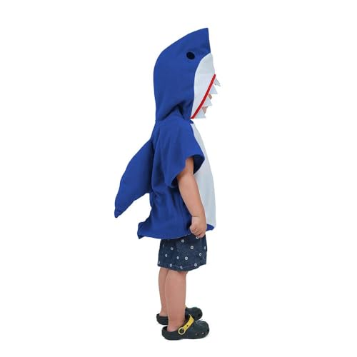 EraSpooky Shark Short Hoodie for Kids Boys Toddler Shark Costume Halloween Animal Outfit Short Sleeve