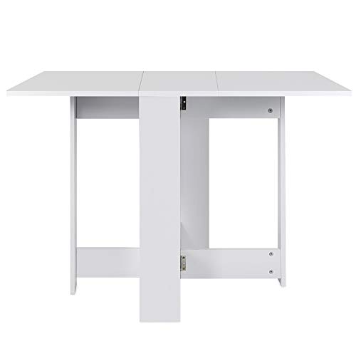 Mesa de comedor plegable extraíble de 102,5 x 76 x 73 cm, ahorra espacio, con 2 tapas de tablero de partículas de melamina, mesa de comedor multifuncional para espacios pequeños
