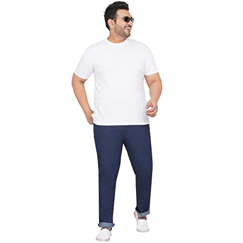 Image of JOHN PRIDE Plus Size Men's Stretchable Mid-Rise Comfort Fit Clean Look Cotton Jeans for Men