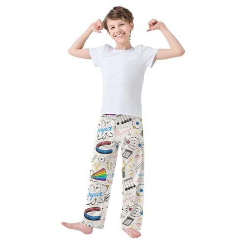 ZZXXB Physics Science Boys Long Pants Soft Trousers Elastic Waist Kids Lounge Bottoms with Pockets S-XL2