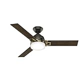 Hunter Indoor Ceiling Fan with LED Light and remote control - Leoni 48 inch, Nobel Bronze, 59220