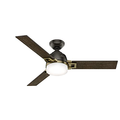 Hunter Leoni Indoor Ceiling Fan with LED Light and Remote Control, 48