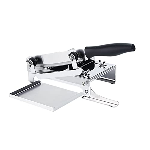 Abonda Cortadora de Alimentos,Máquina rebanadora de Acero Inoxidable - Máquina cortadora de Alimentos de Espesor Ajustable para Carne, Queso, Pan