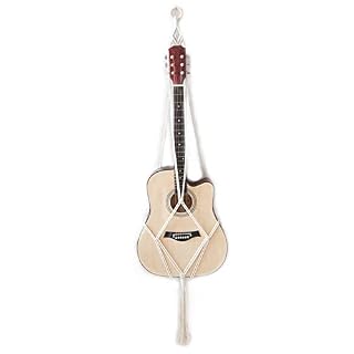 Decocove Macrame Guitar Hanger – Boho Wall Mount Holder for Acoustic & Electric Guitars - Les Beatles, Paul McCartney, John Lennon, RIngo Starr, George Harrison