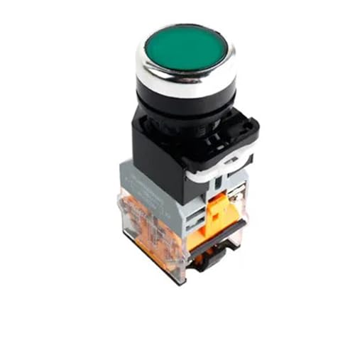 Interrupteur à bouton-poussoir LA38-11D jaune 22mm 6V à contact argent - 2