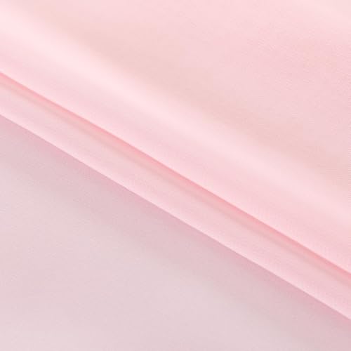 Image of MLMC Pink Chiffon Fabric by The Yard Pre-Cut Sheer Chiffon Arch Fabric 5 Yards Airy Continuous Draping Panels 60 inch Wide for Wedding Backdrop Craft Ceiling Decor
