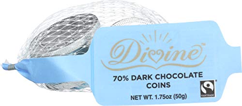 DIVINE CHOCOLATE CHOC COIN DRK BLUE SLVR 1.8OZ
