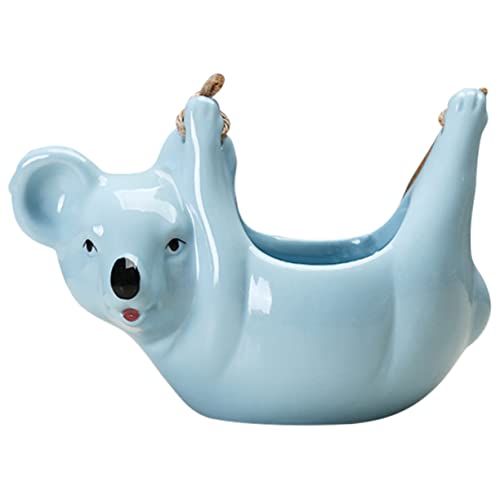YARNOW Maceta De Ceramica Forma De Koala Azul Creativa Hogar Oficina Maceta Colgante