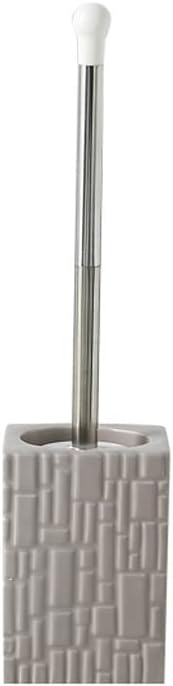 Toilet Brush Holder Toilet Brush Holder Household Ceramic Set Toilet Cleaning Brush Stainless Steel Long Handle Toilet Bowl Brush 360° No Dead Angle Cleaning Brushs Toilet Brush Holders(C)