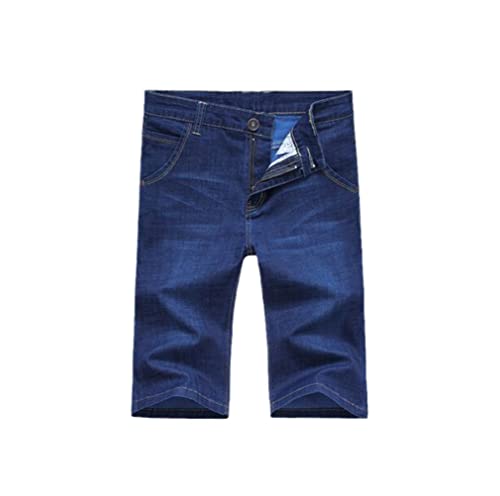 Short en jean homme slim stretch bleu foncé KEHAIOO bermuda denim d'été confortable