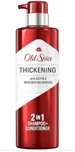 Old Spice Thickening 2in1 Men’s Shampoo and Conditioner with Biotin and Invigorating Menthol, 17.9oz 530ml