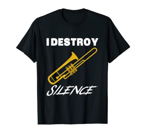 Camiseta de trombón de bajo divertido - Destruyo el silencio Año Nuevo Camiseta Cover