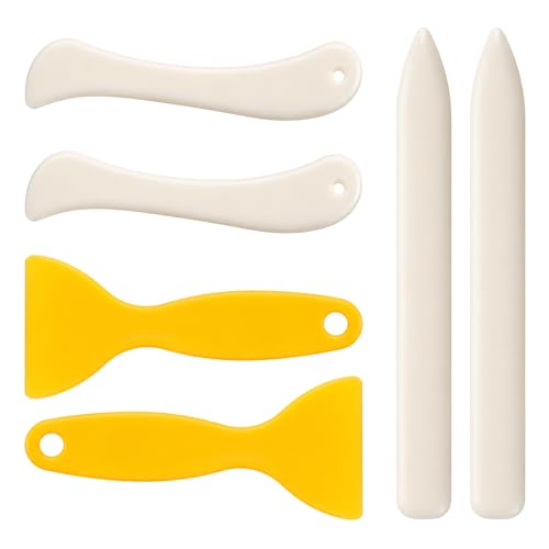Thinp 6 Stück Falzbein für Papier Set Falzwerkzeug PP Kunststoff Papierfalzwerkzeug Buchbinden Book Binding Set für Präzise Falten von Papier oder leichtem Karton Kartenherstellung Lederverarbeitung