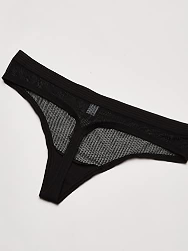 Dkny Womens Sheer Stripe Thong Panties, Black, Small Us #TOP3