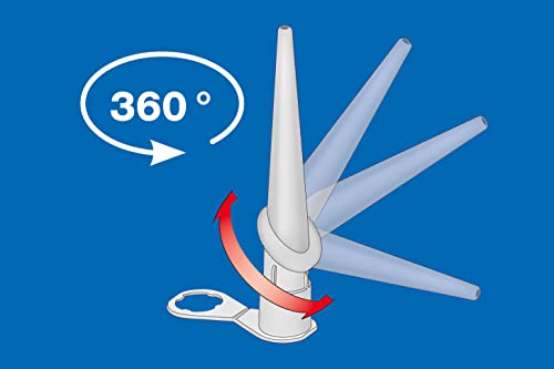 Cramer® drehbare Silikonspitzen I Silikondüsen für Silikonspritzen/Kartuschenpresse mit Grobgewinde I Kartuschenspitzen für schwer erreichbare Stellen