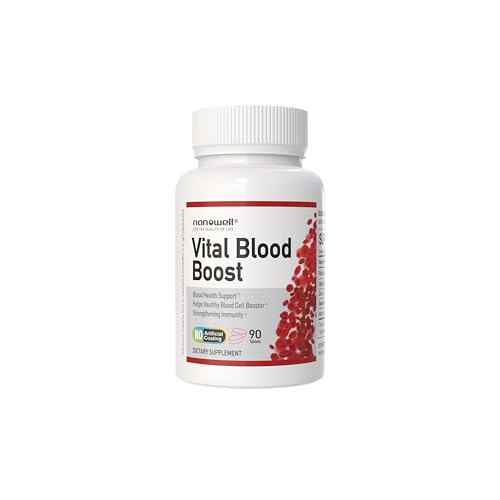 Vital Blood Boost – Dietary Supplement with Iron, Selenium, Zinc, Vitamin B12 & Folic Acid – 90 Tablets, 90 Day Supply