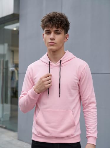 Image of HOODMASTER Unisex Fleece Hoodie Sweatshirt with Pockets Full Sleeves Regular Fit Solid Pattern Hooded Neck and Standard Length | Hoodies for Men & Women
