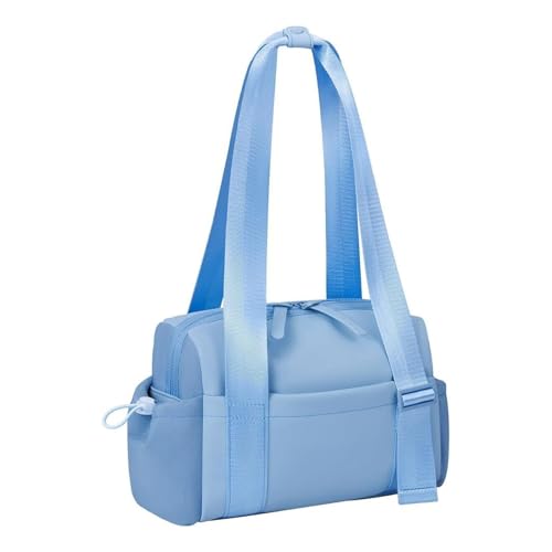 Small Gym Bag for Women Mini Gym Tote Bag Waterproof Travel Duffle Cute Handbag With Wet Compartment Coin Wallet Traveling (Blue)