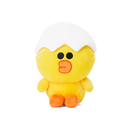 LINE FRIENDS Sally Friends Collection Sally Character Plush Stuffed Animal Cute Toy Figure, 5.9 Inches, Yellow/White