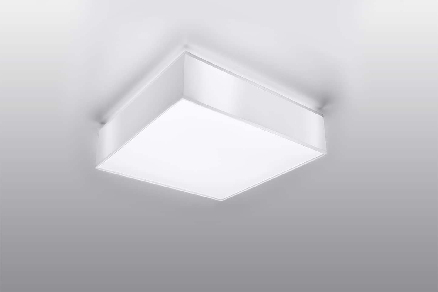 SOLLUX lighting HORUS Plafoniera Quadrata Bianca - Plafoniera con 1 Sorgente Luminosa E27 - Lampadina Non Inclusa - Lampada Moderna per Interni Contemporanei - 25/25/11 cm