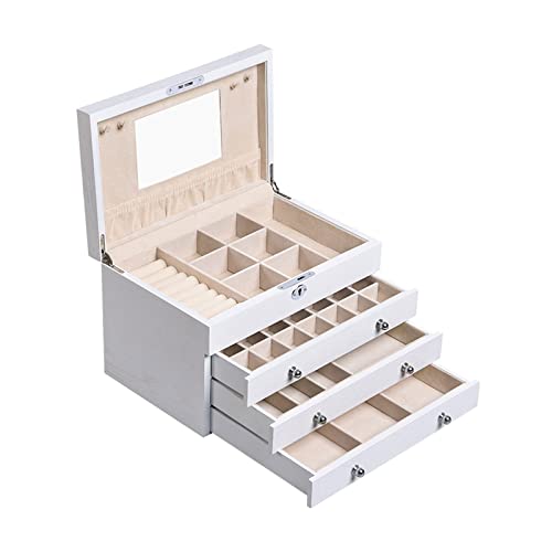 Grand organisateur de montre miroir coffret cadeau verrouillable YZCIS