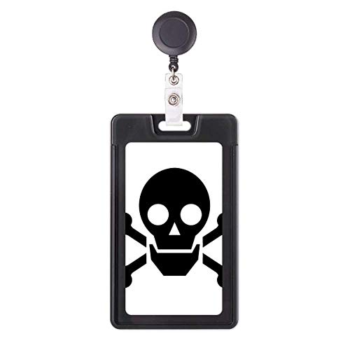 Porte-badge rétractable avec symbole chimique dangereux enrouleur noir