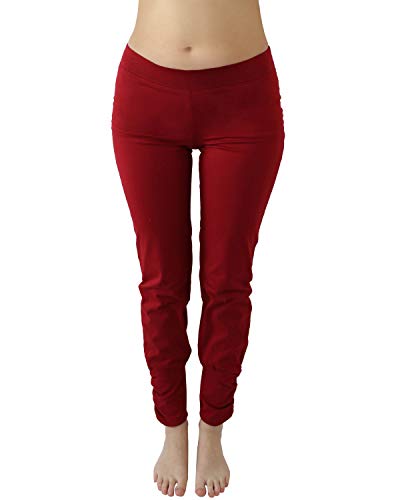 Leela Cotton Damen Yoga-Hose Bio-Baumwolle/Elasthan (M, Rot)