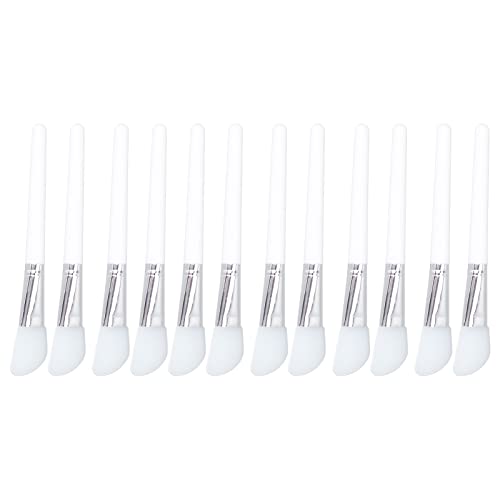 12 Pezzi Pennello Maschera Viso in Silicone, Applicatore Maschera Fango Faciale, Spazzola per Maschere Fai Te, Igienico e Riutilizzabile per Uso Domestico