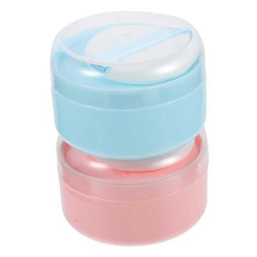 Vaguelly 2pcs Baby Powder Puff Box Empty Container for Body Powder Travel-friendly