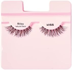 KISS True Volume Multi-Layered False Eyelashes with Tapered End Technology, 100% Natural Hair, Cruelty Free, Reusable, Contact Lens Friendly, “Ritzy”, 1 Pair