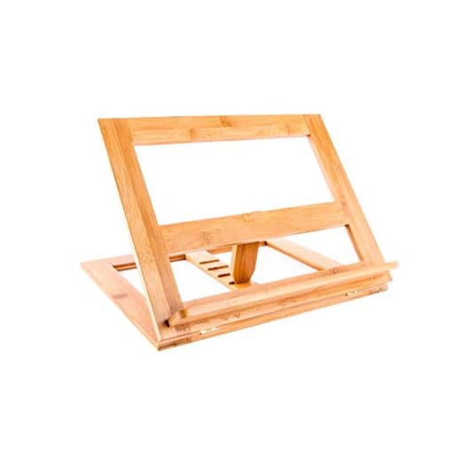 Atril de lectura ajustable madera bambu natural 33x26x22 cm