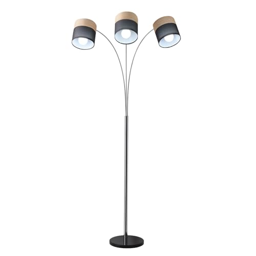 Image of Floor Lamps for Living Room, Brushed Nickel Arc Floor Lamp, 3 Light Tall Floor Lights Living Room, 71 inch Mid Century Tree Floor Lamp for Bedroom, Office(Bulb not Included)