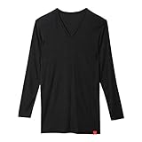[グンゼ] インナーシャツ ホットマジック 柔らか温か Vネック9分袖 MH1909 メンズ ブラック M