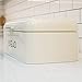 Now Designs Metal Bread Storage Bin Flip Top Lid, Ivory, 16x9x6.5 inches