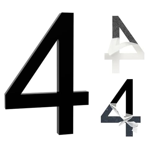 Nirvany 5 Inch Self-Adhesive House Number 4 Cover