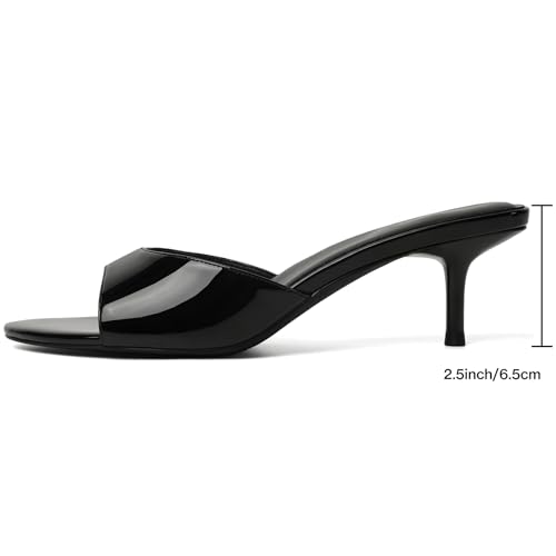 Image of Mostrin Kitten Heels for Women Pointed Toe Vintage Mules Heels Sexy Slip on Stiletto Backless Sandals for Party Wedding Daily