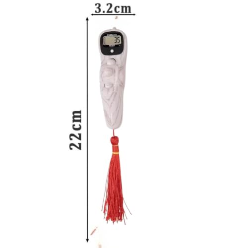 Image of Digital Tally Counter with Compass naam jap Counter Finger Counter for Pooja Meditation Prayer Japa Mala (White Marble)